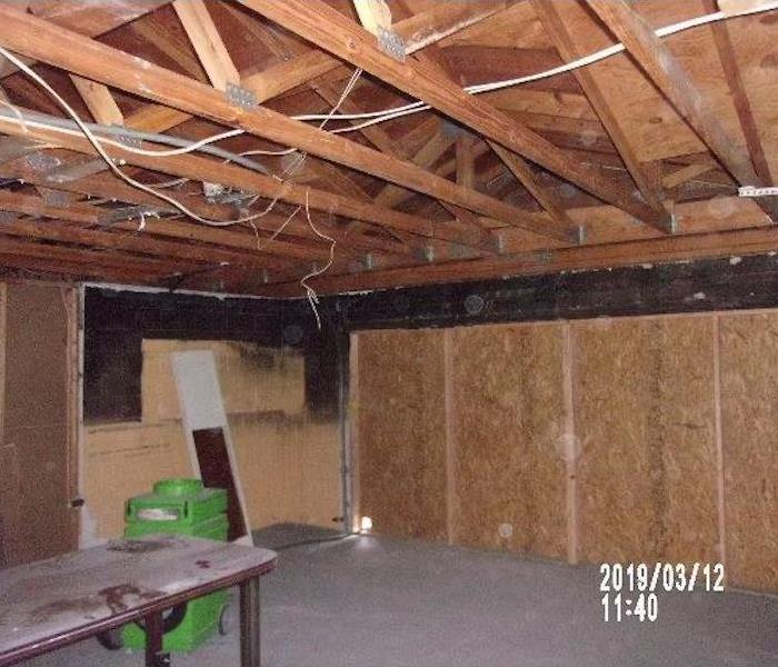  Room with framework exposed