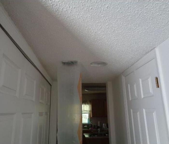Mold damage around a recessed ceiling light 